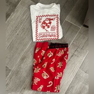 Old Navy Kids Christmas Pajama Set - BOTTOMS: size: 10-12 shirt: men’s SM